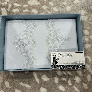 Brand new in box wedding guest book. White with beautiful pearl embellishments💕